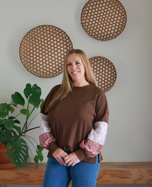 Cassidy Cozy Blooms Waffle Knit Top