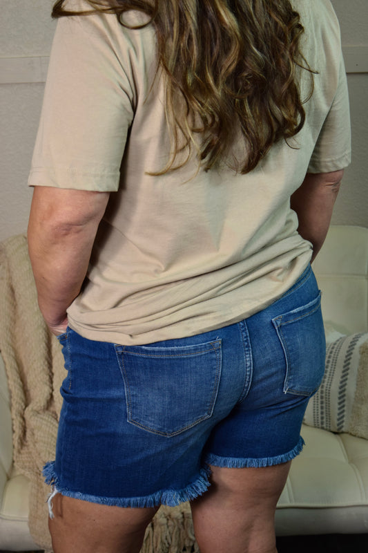 Everyday Mid-Rise Denim Shorts: Medium Wash