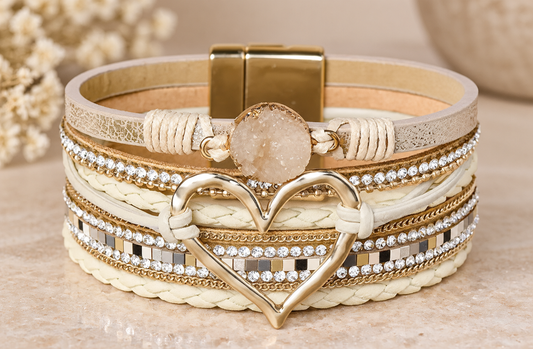 Eliza Golden Heart Layered Bracelet