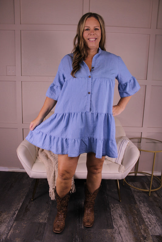 Luna Dress: Denim