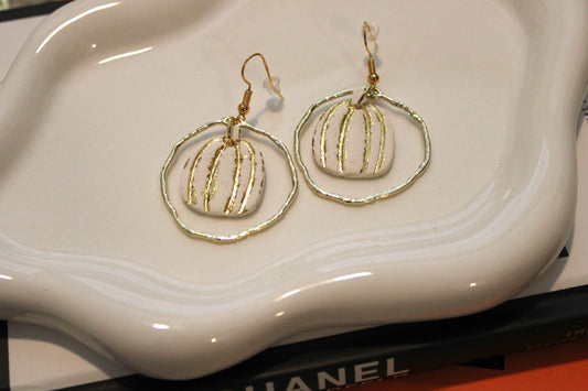 Pumpkin Patch Foiled Earrings: Gold
