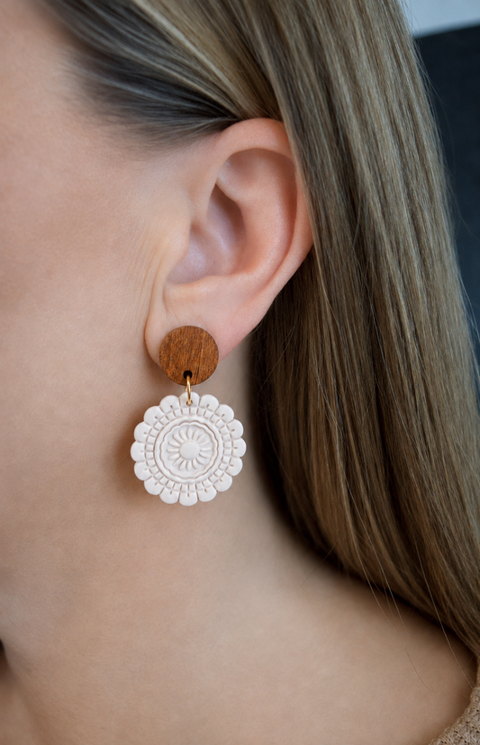 Mandala Polymer Clay Earrings