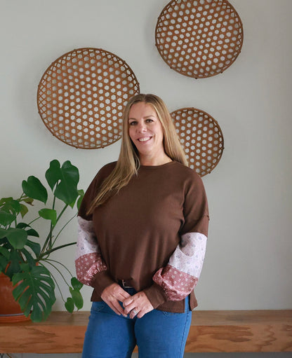 Cassidy Cozy Blooms Waffle Knit Top