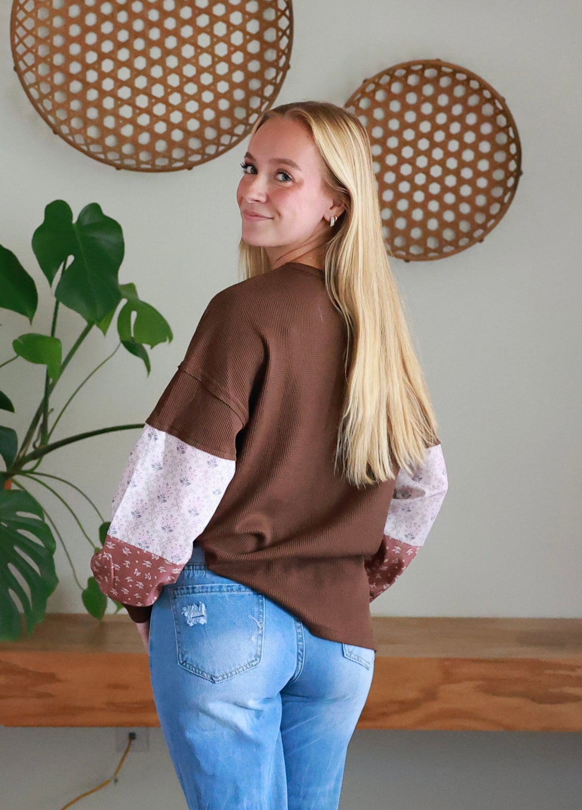 Cassidy Cozy Blooms Waffle Knit Top