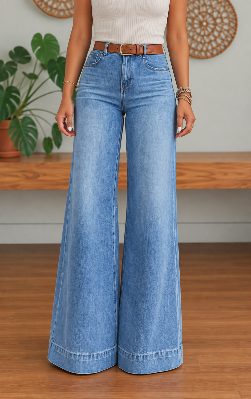 Cambria High Rise Wide Leg Jeans