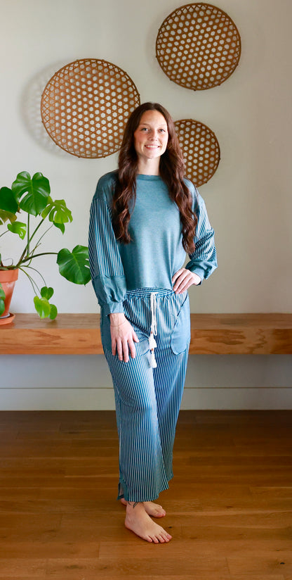Slow Mornings Striped Two-Piece Set