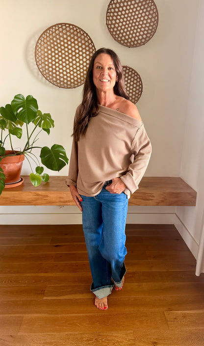 Harper Cozy Escape Off-Shoulder Top