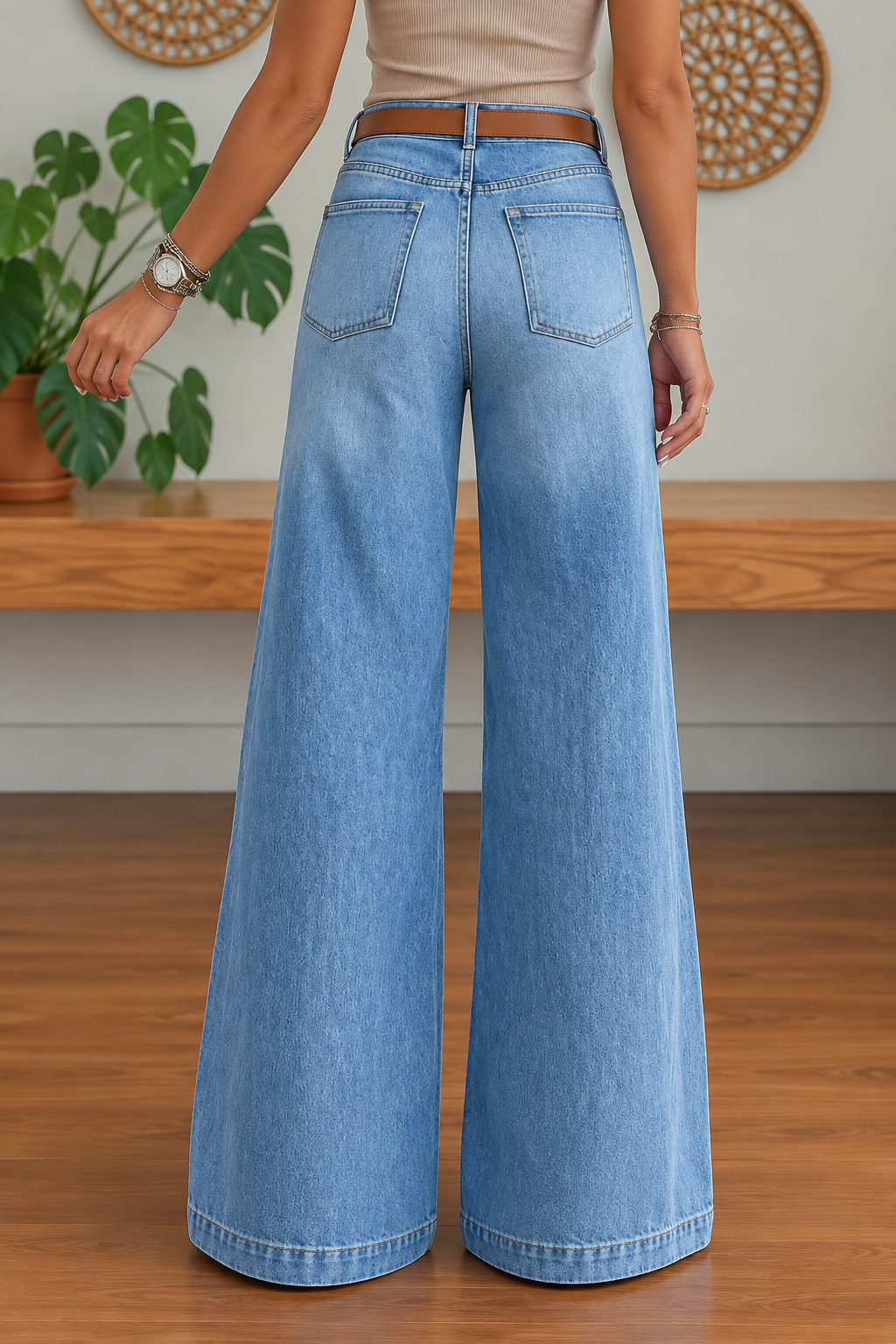 Cambria High Rise Wide Leg Jeans