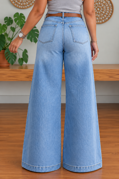 Cambria High Rise Wide Leg Jeans