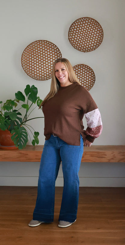 Cassidy Cozy Blooms Waffle Knit Top