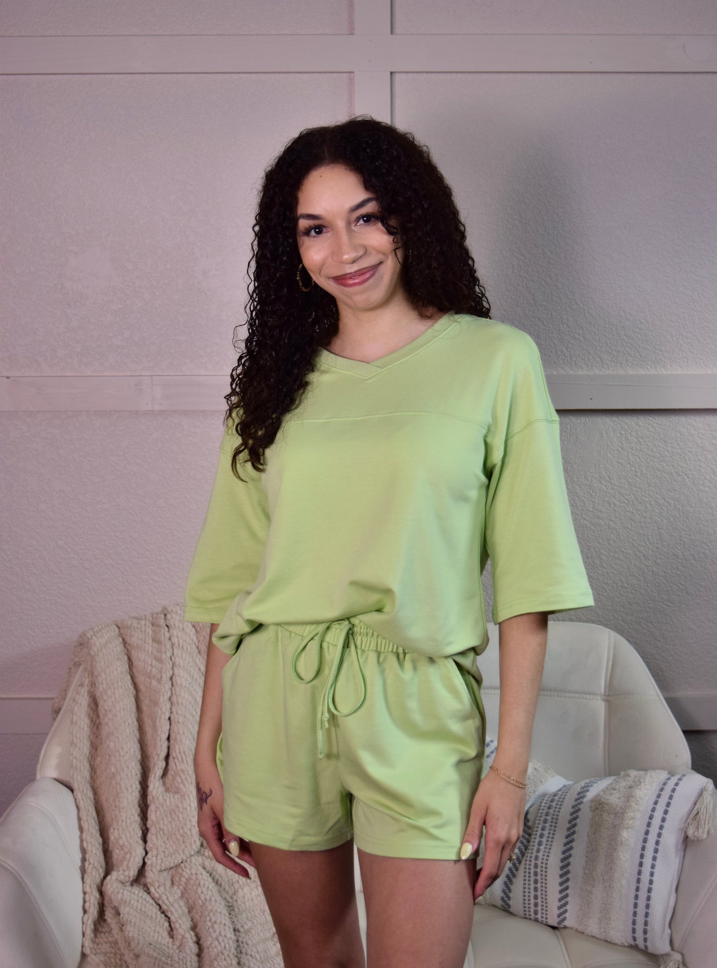 Casual Days Two Piece Set: Light Green