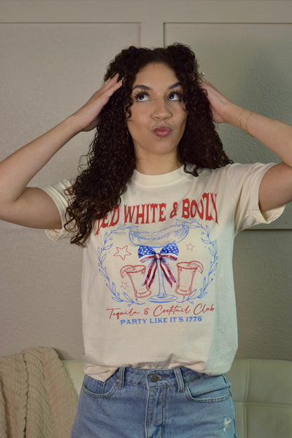Red, White and Boozy Top: Beige