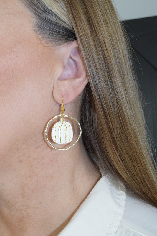 Pumpkin Patch Foiled Earrings: Gold