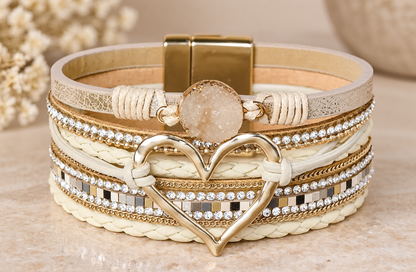 Eliza Golden Heart Layered Bracelet