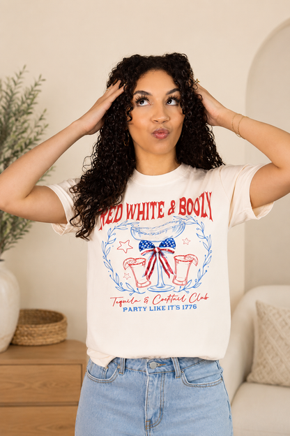 Red, White and Boozy Top: Beige