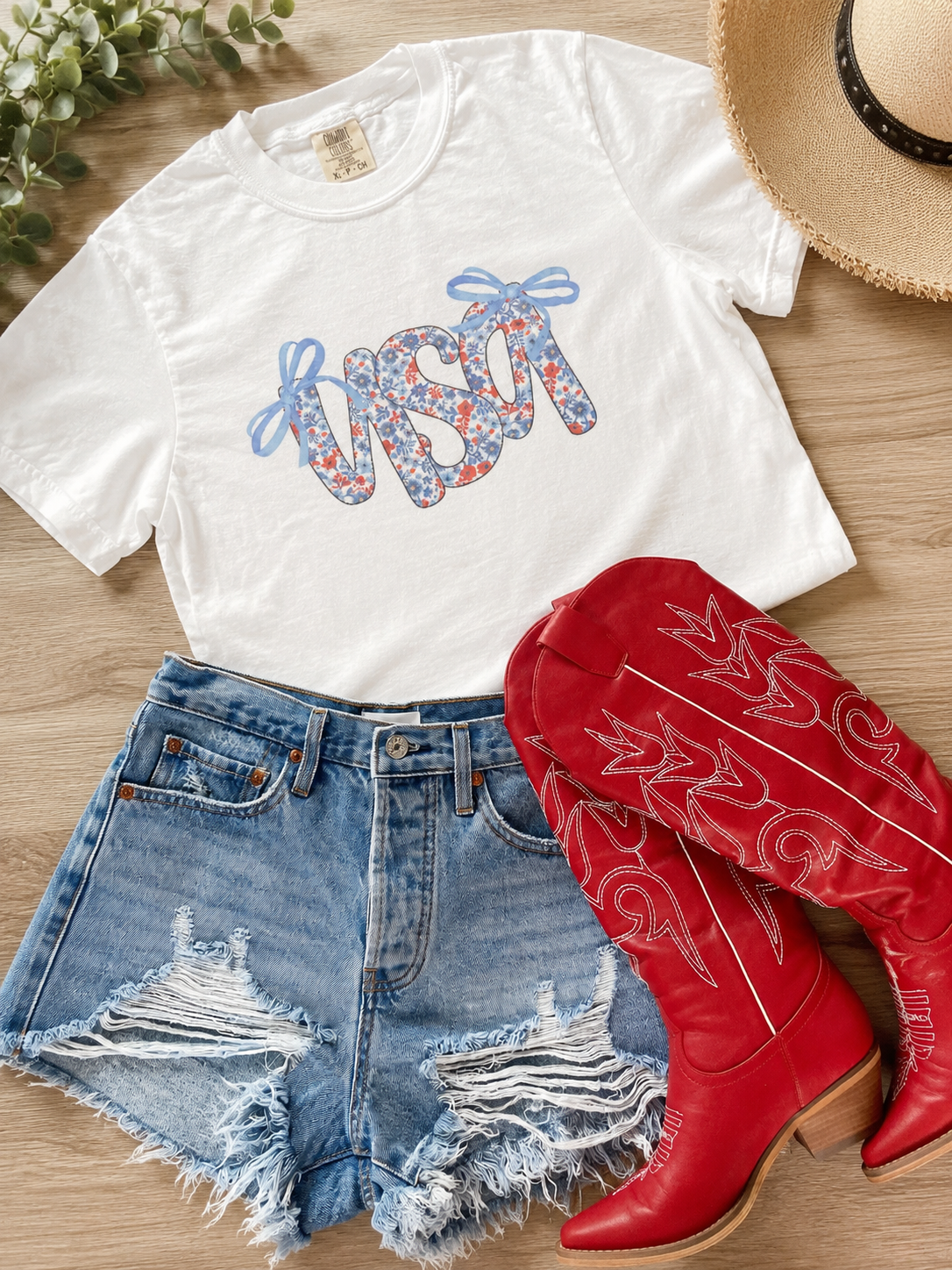 Bow USA Top: White