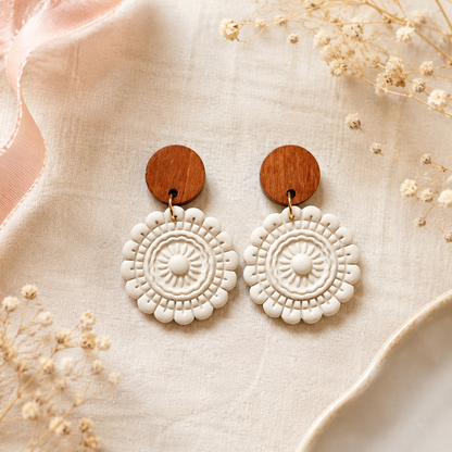 Mandala Polymer Clay Earrings