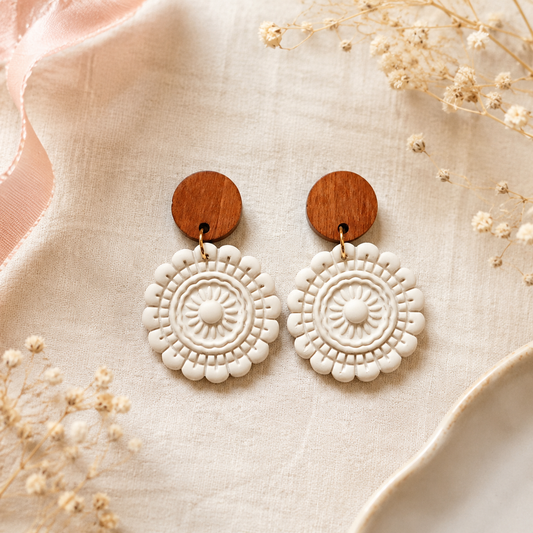 Mandala Polymer Clay Earrings