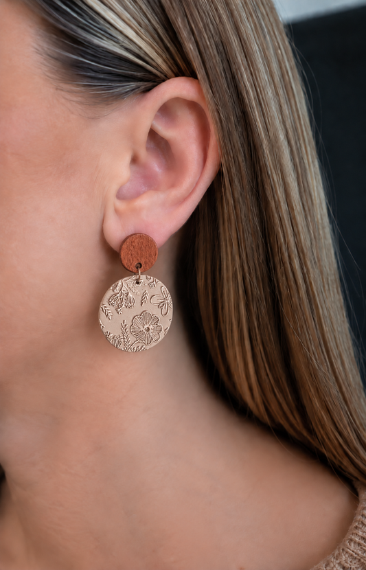 Mocha Meadow Polymer Clay Earrings